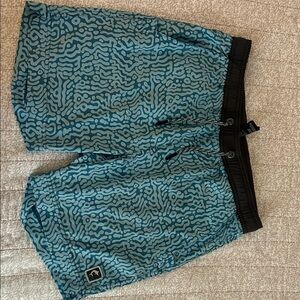 Boys Pelagic Teal and Black Shorts EUC